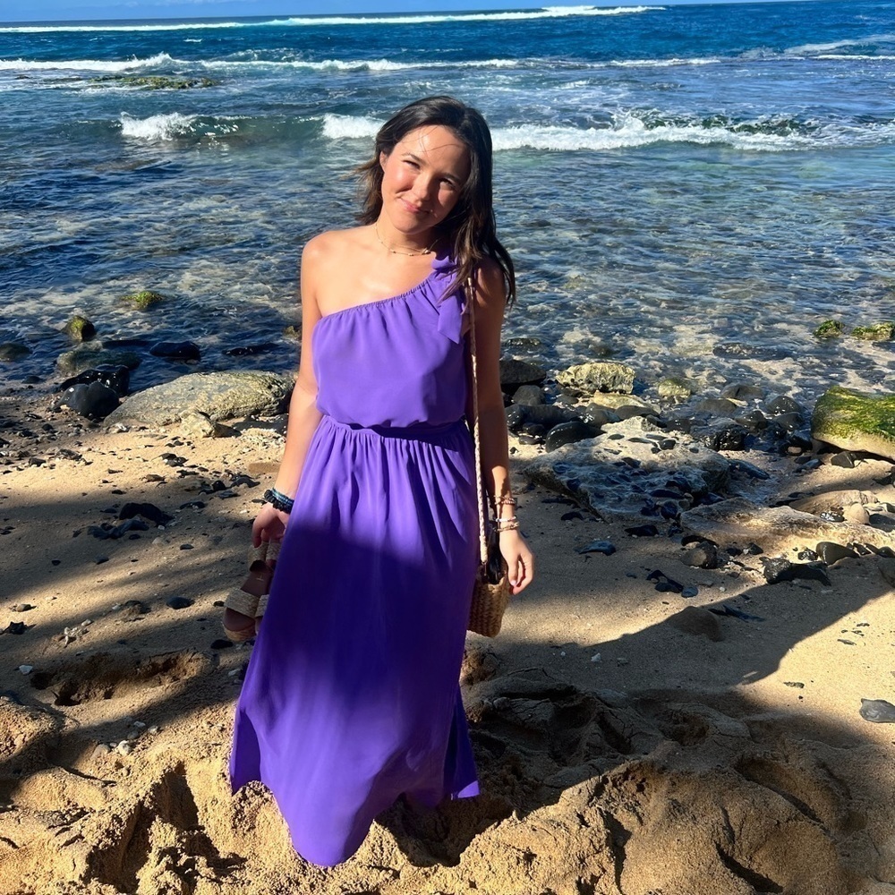 Amazon 2-Piece Outfit: Tie Knot One Shoulder Tank Top & High Waist Maxi Skirt S